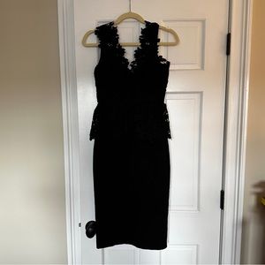 Bardot XS black peplum lace cocktail dress